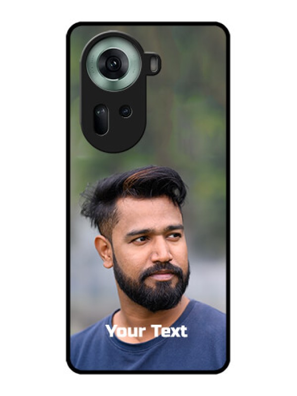 Custom Oppo Reno 11 5G Custom Glass Phone Case - Photo With Text Design
