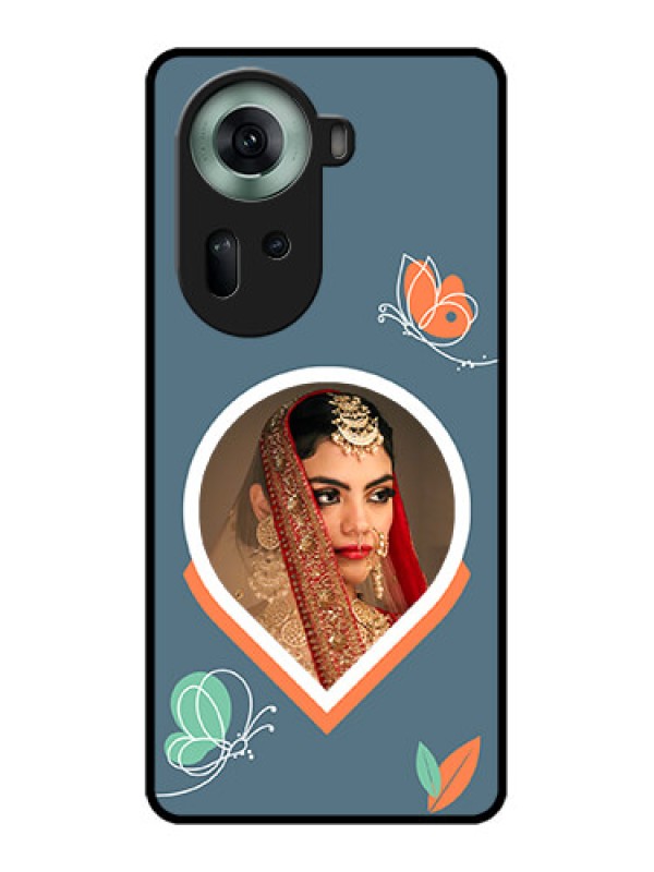 Custom Oppo Reno 11 5G Custom Glass Phone Case - Droplet Butterflies Design