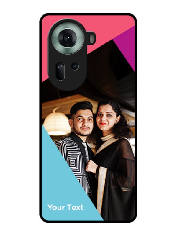 Custom Oppo Reno 11 5G Custom Glass Phone Case - Stacked Triple Colour Design
