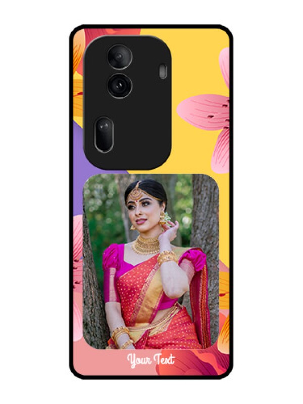 Custom Oppo Reno 11 Pro 5G Custom Glass Phone Case - 3 Image With Vintage Floral Design