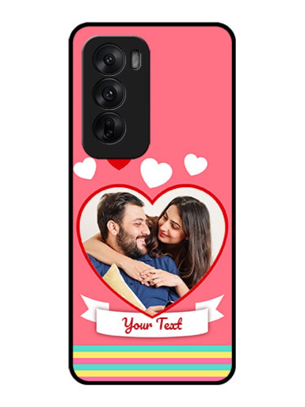 Custom Oppo Reno 12 5G Custom Glass Phone CaseLove Shapes Doodle Design
