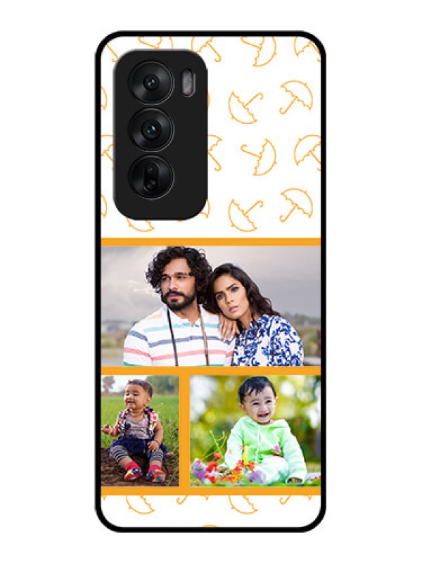 Custom Oppo Reno 12 5G Custom Glass Phone CaseYellow Pattern Design