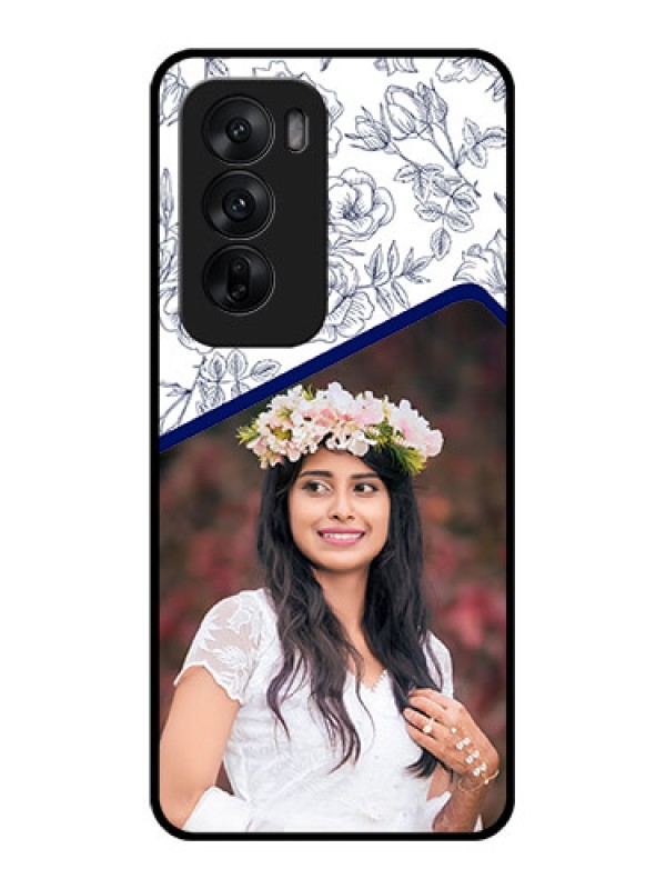 Custom Oppo Reno 12 5G Custom Glass Phone CaseClassy Floral Design