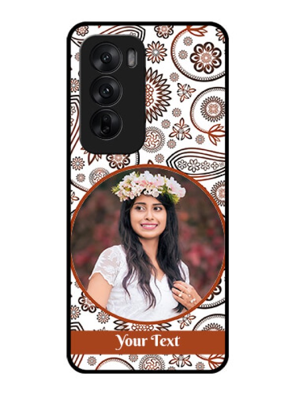 Custom Oppo Reno 12 5G Custom Glass Phone CaseAbstract Flower Design