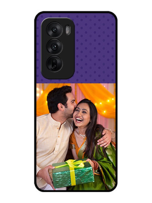 Custom Oppo Reno 12 5G Custom Glass Phone CaseViolet Colored Pattern Design