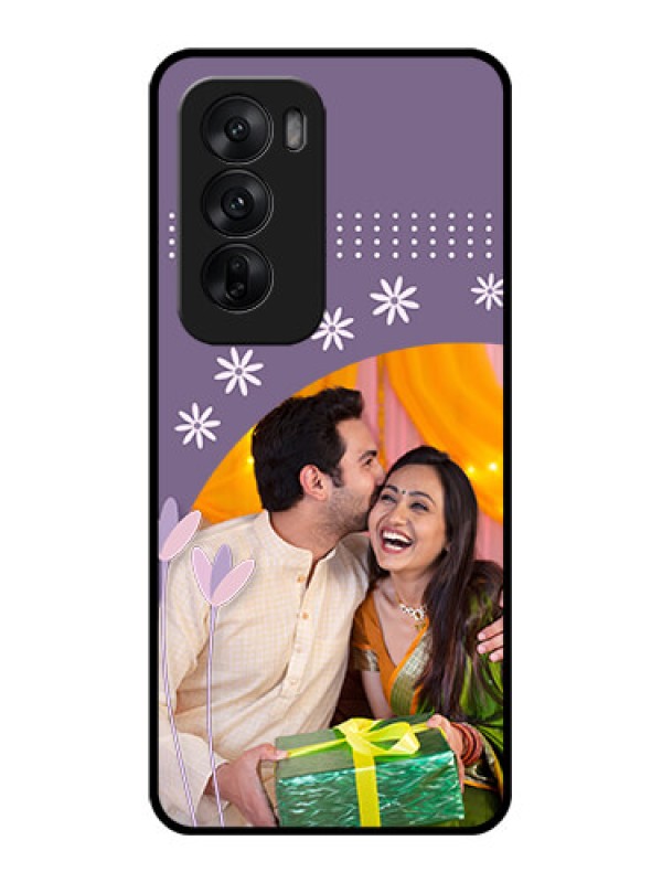 Custom Oppo Reno 12 5G Custom Glass Phone CaseLavender Flowers Design