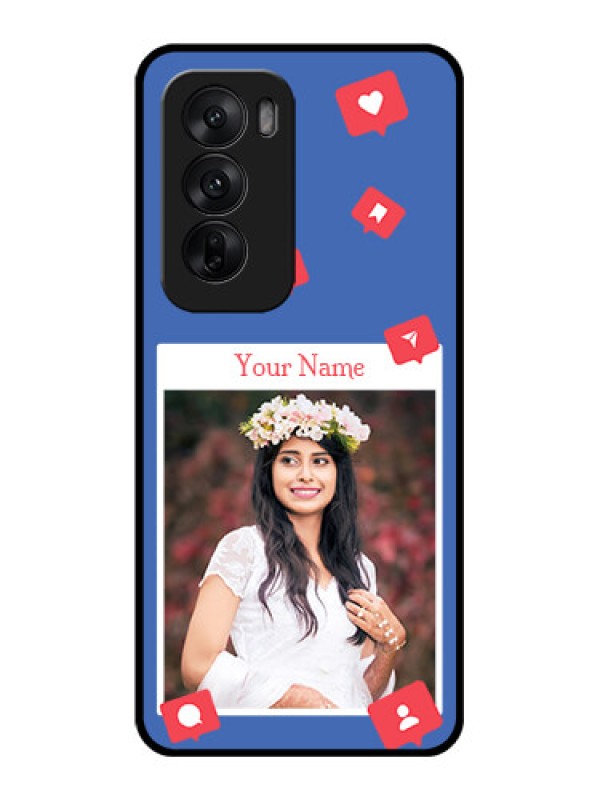 Custom Oppo Reno 12 5G Custom Glass Phone CaseLike Share And Comment Design