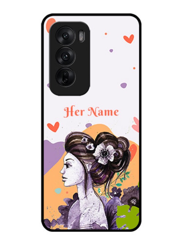 Custom Oppo Reno 12 5G Custom Glass Phone CaseWoman And Nature Design