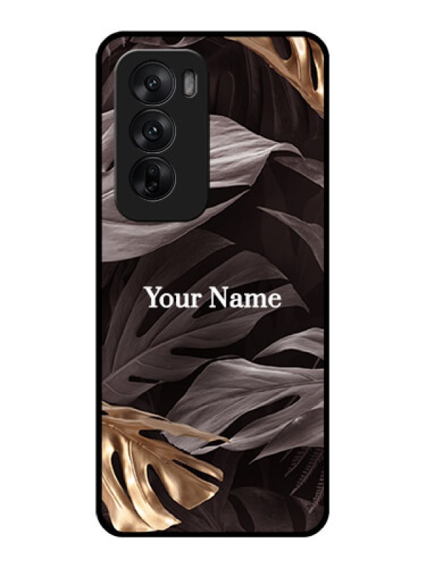 Custom Oppo Reno 12 5G Custom Glass Phone CaseWild Leaves Digital Paint Design