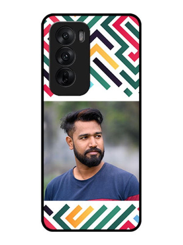 Custom Oppo Reno 12 5G Custom Glass Phone CaseColorful Maze Pattern Design