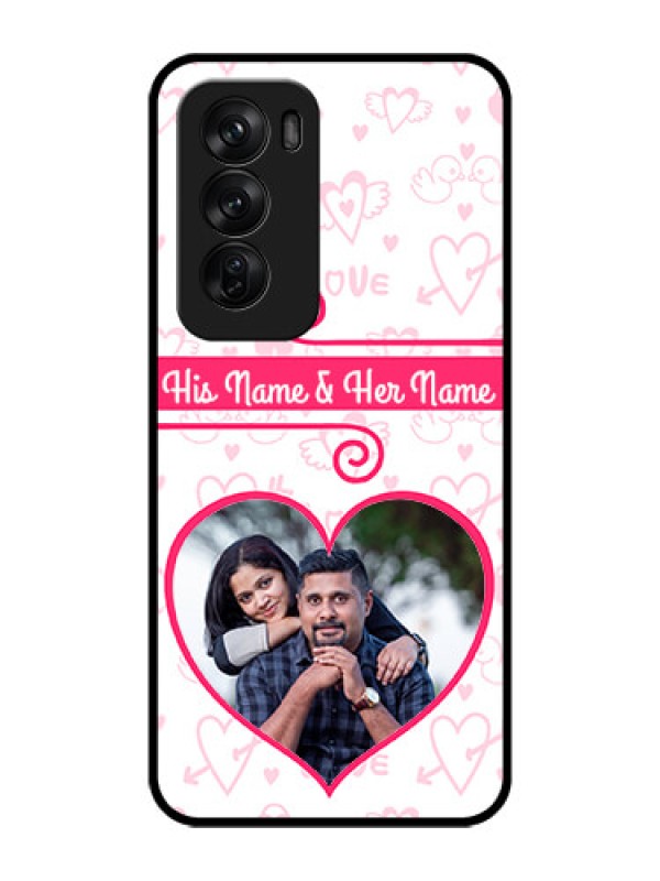 Custom Oppo Reno 12 Pro 5G Custom Glass Phone CaseHeart Shape Love Design