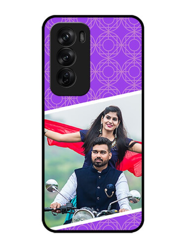 Custom Oppo Reno 12 Pro 5G Custom Glass Phone CaseViolet Color Pattern Design