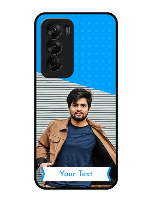 Custom Oppo Reno 12 Pro 5G Custom Glass Phone CaseSimple Blue Color Design