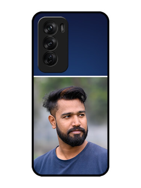 Custom Oppo Reno 12 Pro 5G Custom Glass Phone CaseSimple Royal Blue Design