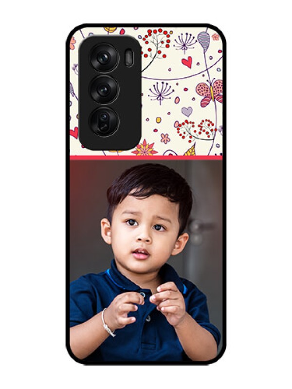 Custom Oppo Reno 12 Pro 5G Custom Glass Phone CasePremium Floral Design