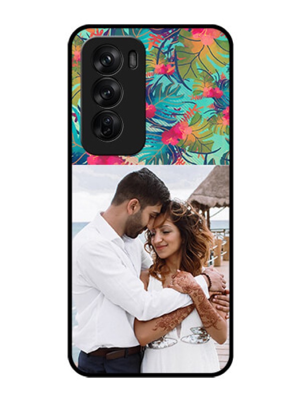 Custom Oppo Reno 12 Pro 5G Custom Glass Phone CaseWatercolor Floral Design