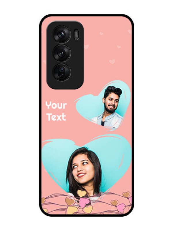 Custom Oppo Reno 12 Pro 5G Custom Glass Phone CaseLove Doodle Design