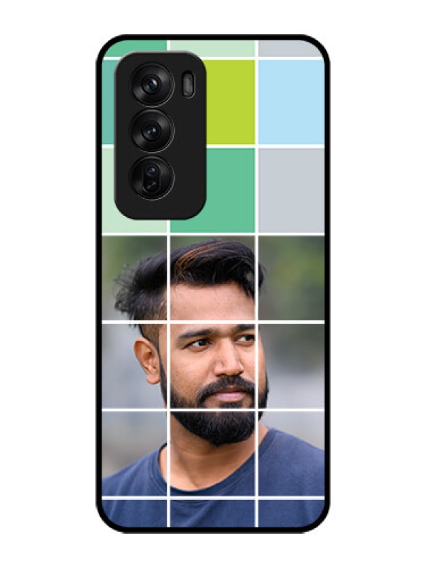 Custom Oppo Reno 12 Pro 5G Custom Glass Phone CaseWith White Box Pattern