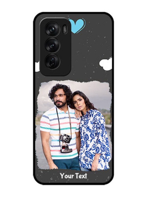 Custom Oppo Reno 12 Pro 5G Custom Glass Phone CaseSplashes With Love Doodles Design