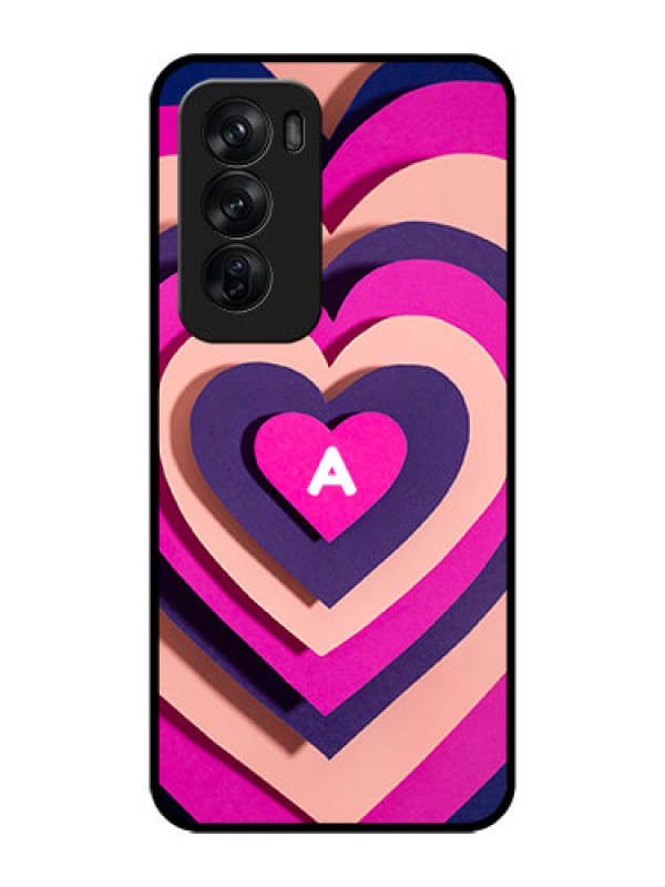 Custom Oppo Reno 12 Pro 5G Custom Glass Phone CaseCute Heart Pattern Design