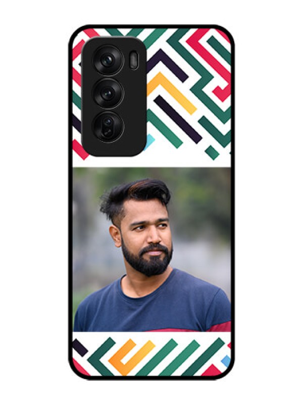 Custom Oppo Reno 12 Pro 5G Custom Glass Phone CaseColorful Maze Pattern Design