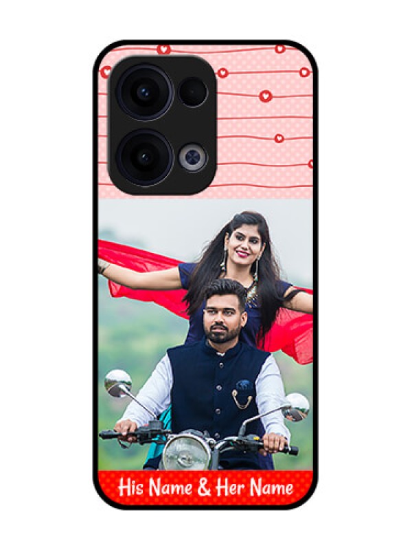 Custom Reno 13 5G Custom Glass Phone Case - Red Pattern Case Design