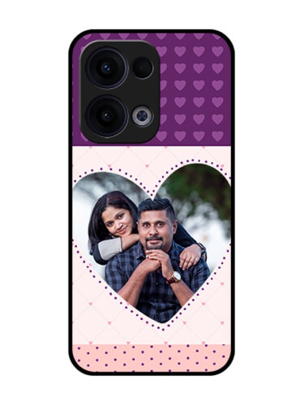 Custom Reno 13 5G Custom Glass Phone Case - Violet Love Dots Design