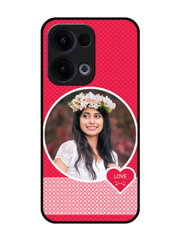 Custom Reno 13 5G Custom Glass Phone Case - Pink Color Pattern Design