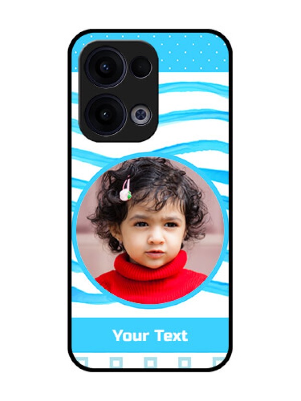 Custom Reno 13 5G Custom Glass Phone Case - Simple Blue Case Design