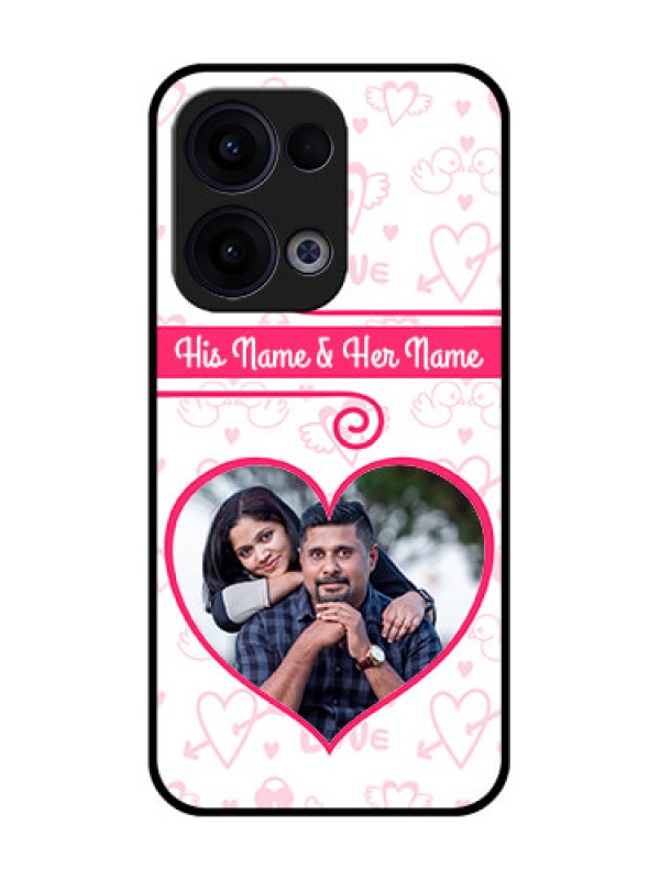 Custom Reno 13 5G Custom Glass Phone Case - Heart Shape Love Design