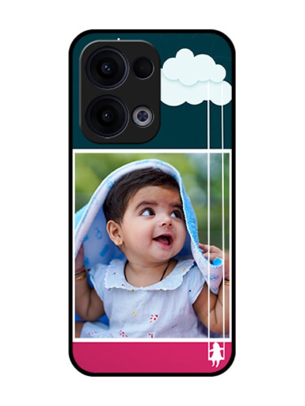 Custom Reno 13 5G Custom Glass Phone Case - Cute Girl With Cloud Design