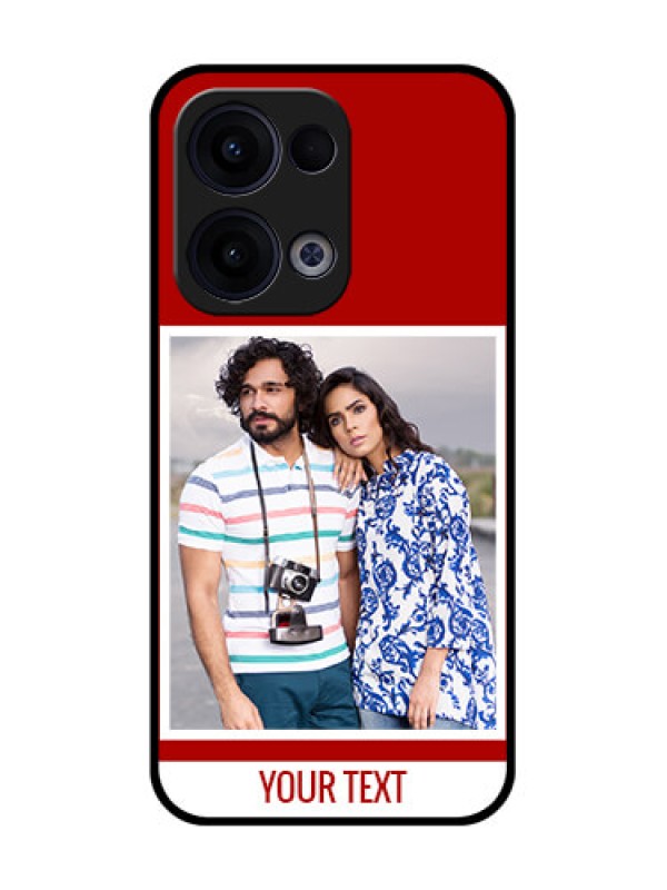 Custom Reno 13 5G Custom Glass Phone Case - Red Color Design
