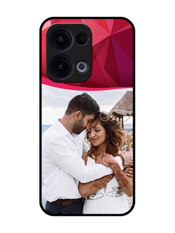 Custom Reno 13 5G Custom Glass Phone Case - Red Abstract Design