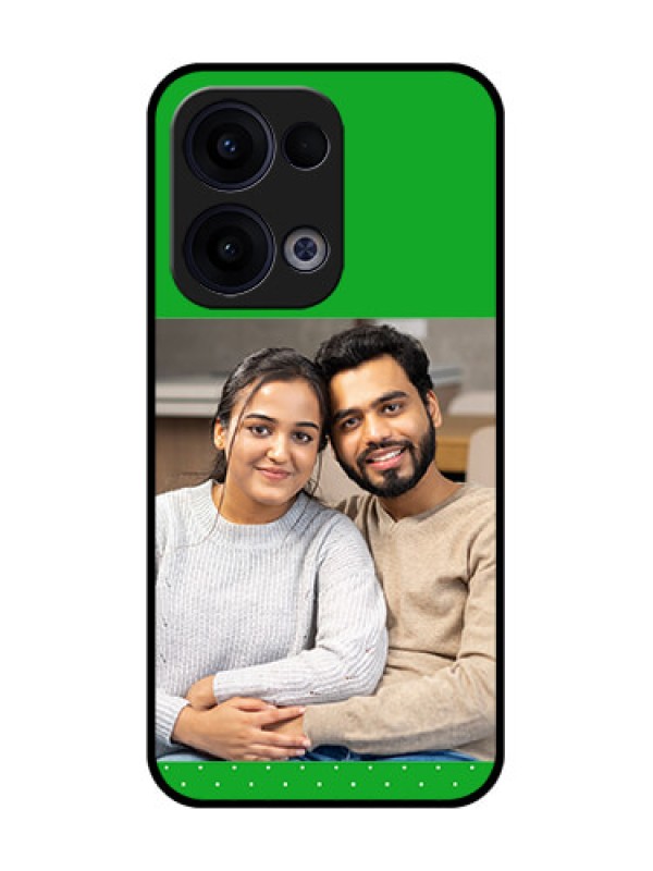 Custom Reno 13 5G Custom Glass Phone Case - Green Pattern Design