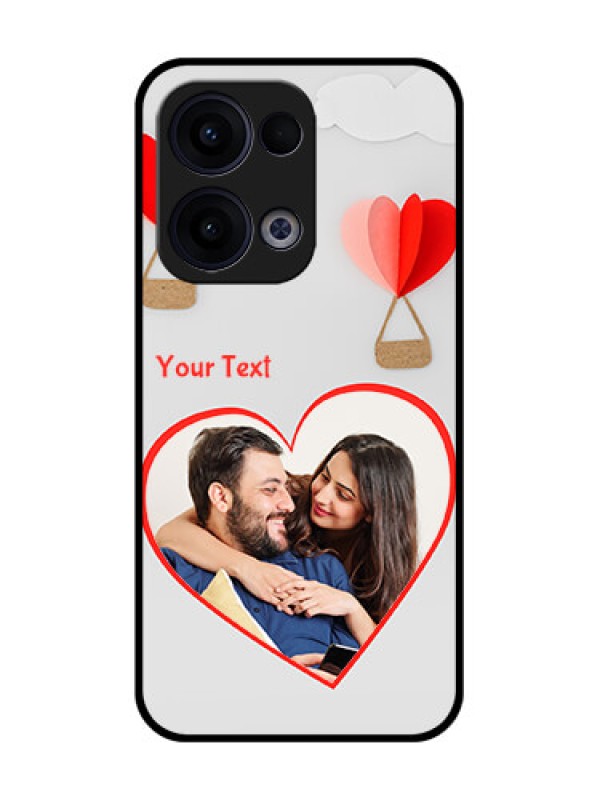 Custom Reno 13 5G Custom Glass Phone Case - Parachute Love Design