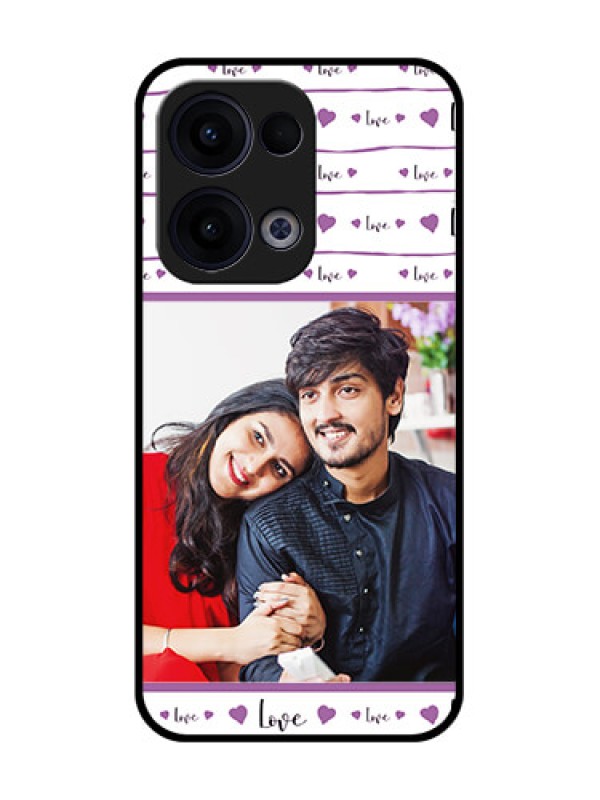 Custom Reno 13 5G Custom Glass Phone Case - Couples Heart Design