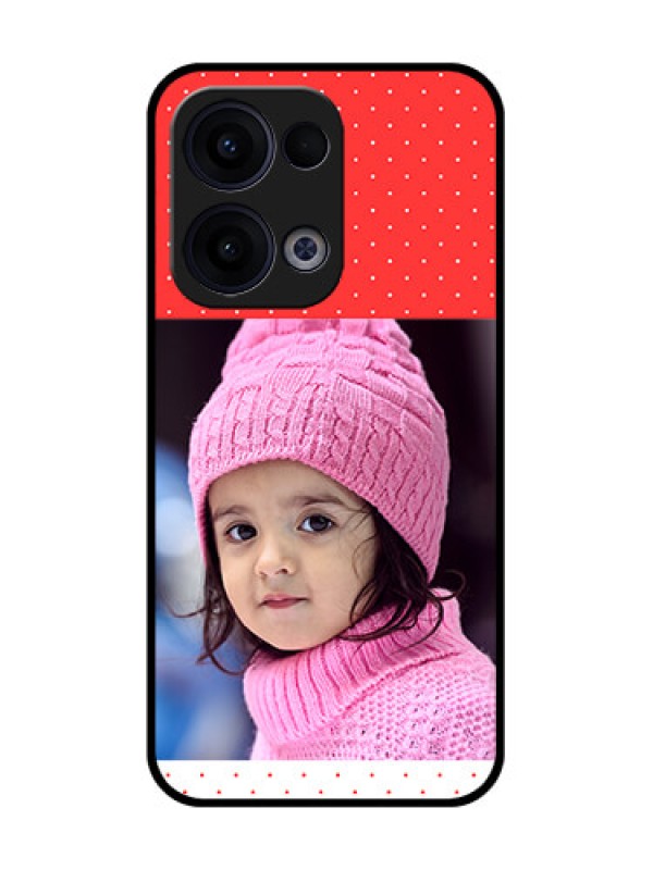 Custom Reno 13 5G Custom Glass Phone Case - Red Pattern Design