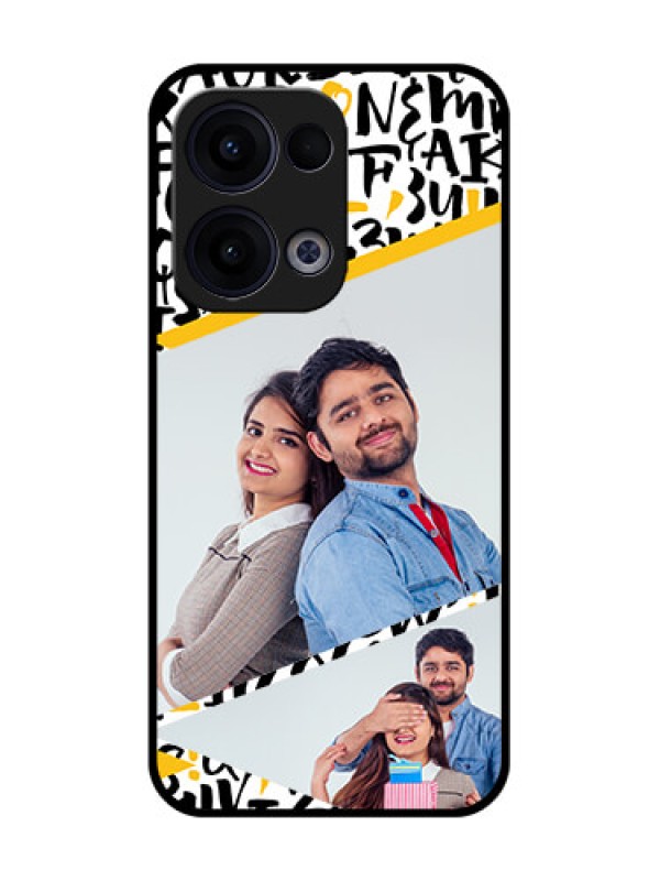 Custom Reno 13 5G Custom Glass Phone Case - Letters Pattern Design