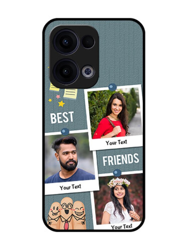Custom Reno 13 5G Custom Glass Phone Case - Sticky Frames And Friendship Design