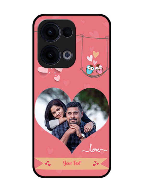 Custom Reno 13 5G Custom Glass Phone Case - Peach Color Love Design