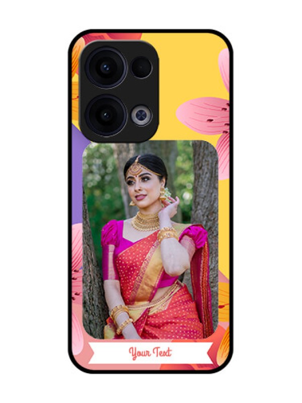 Custom Reno 13 5G Custom Glass Phone Case - 3 Image With Vintage Floral Design