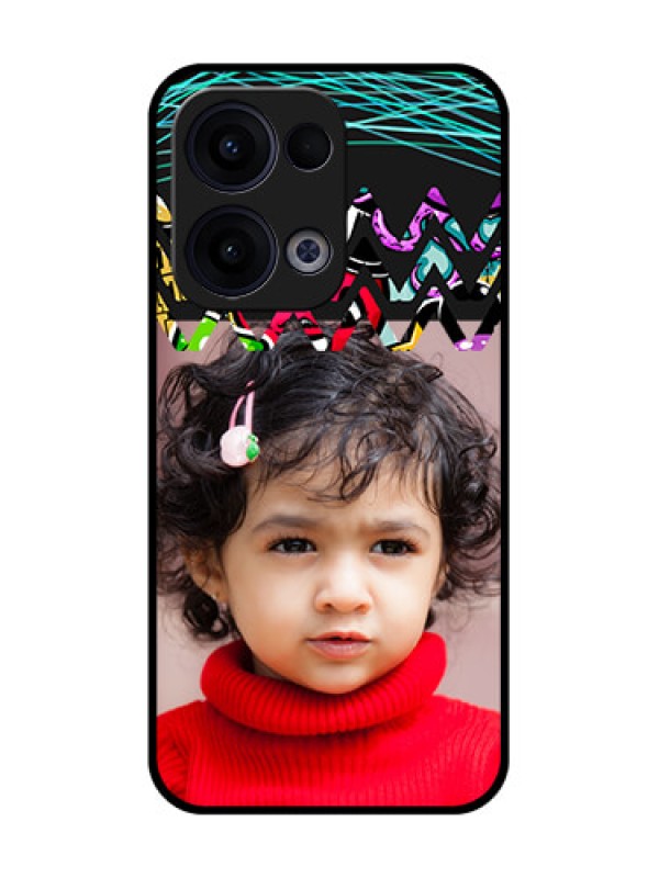 Custom Reno 13 5G Custom Glass Phone Case - Neon Abstract Design