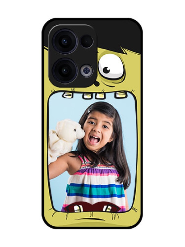 Custom Reno 13 5G Custom Glass Phone Case - Cartoon Monster Back Case Design