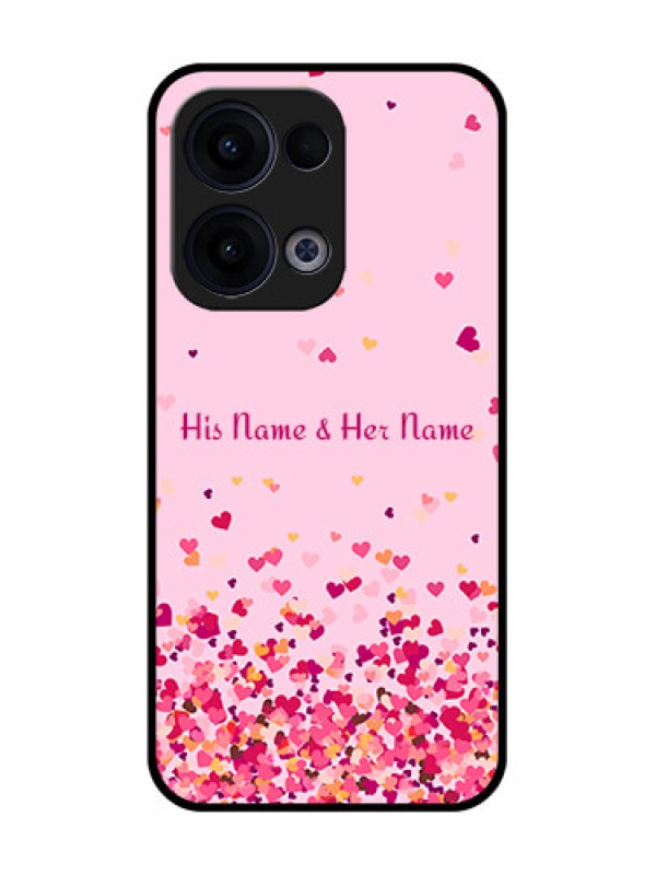 Custom Reno 13 5G Custom Glass Phone Case - Floating Hearts Design