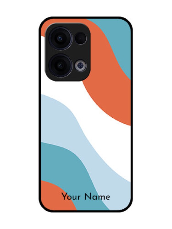 Custom Reno 13 5G Custom Glass Phone Case - Coloured Waves Design