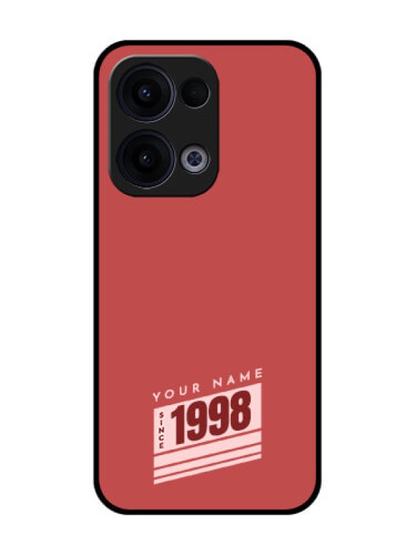 Custom Reno 13 5G Custom Glass Phone Case - Red Custom Year Of Birth Design