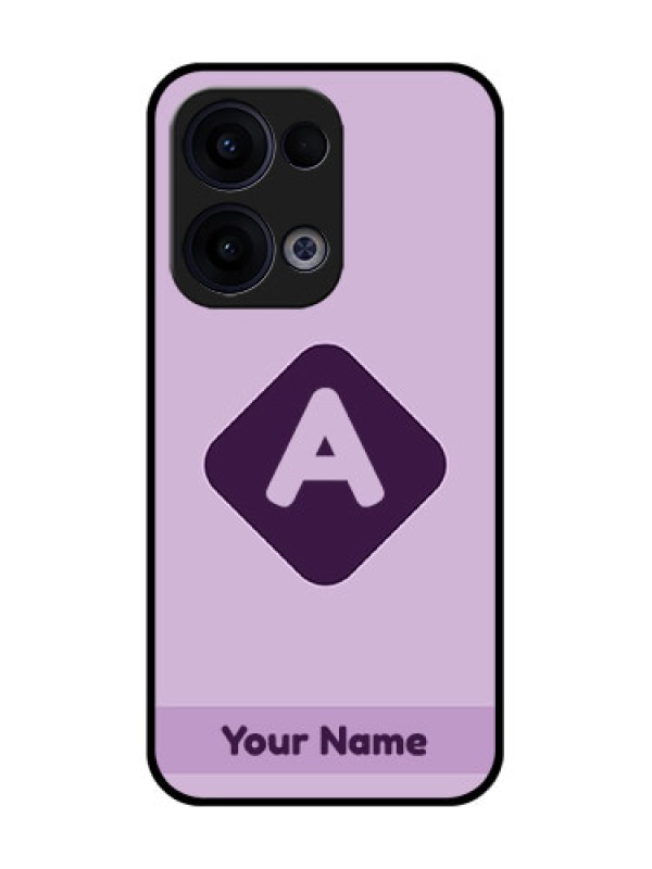 Custom Reno 13 5G Custom Glass Phone Case - Custom Letter In Curved Badge Design