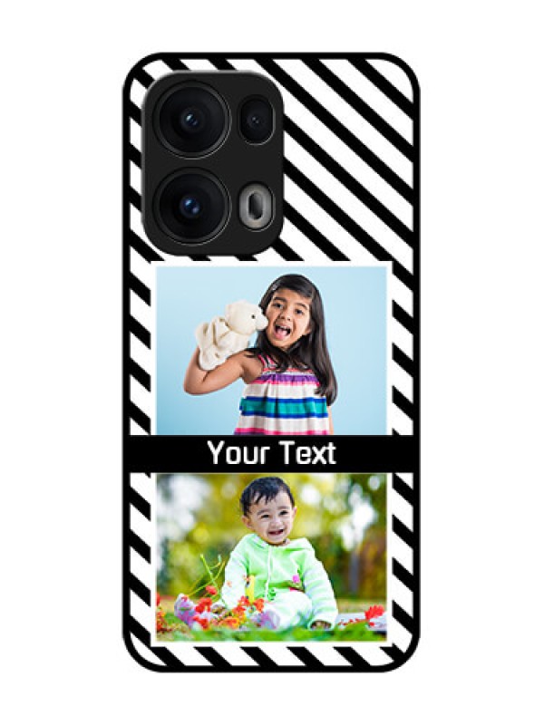 Custom Reno 13 Pro 5G Custom Glass Phone CaseBlack And White Stripes Design