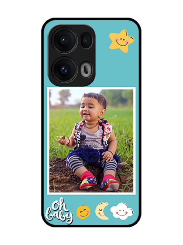 Custom Reno 13 Pro 5G Custom Glass Phone CaseSmiley Kids Stars Design
