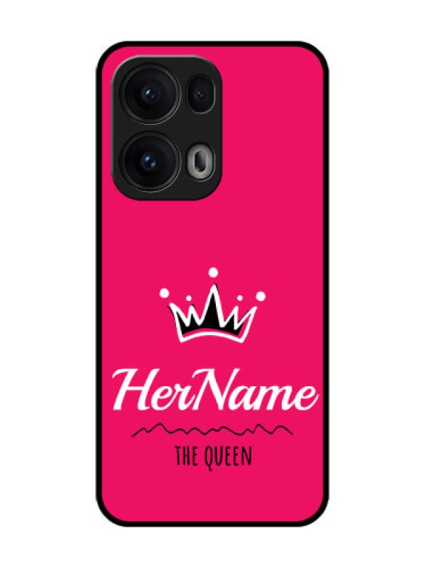 Custom Reno 13 Pro 5G Custom Glass Phone CaseQueen With Name Design